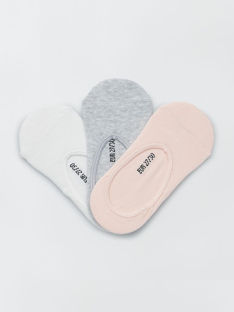 Pack de 3 pares de calcetines invisibles BLANCO - Kiabi