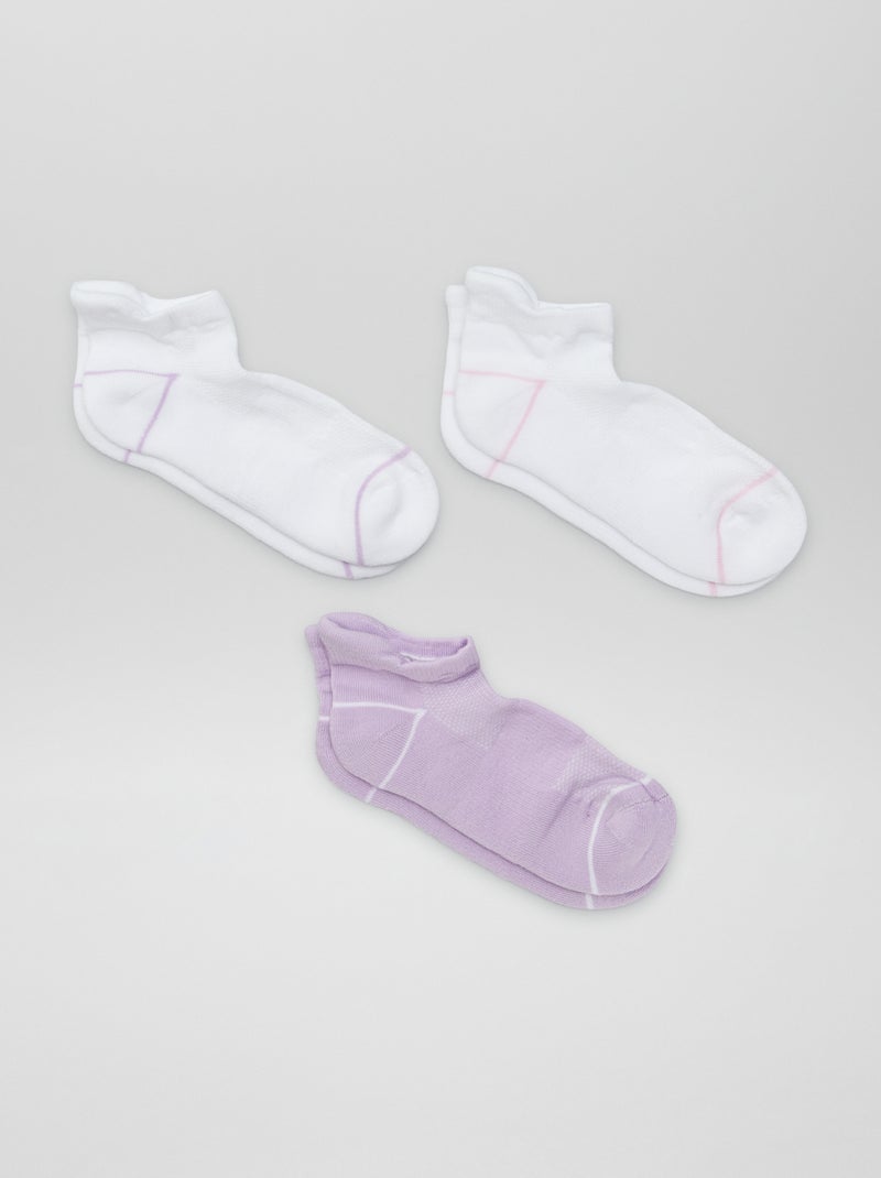 Pack de 3 pares de calcetines invisibles deportivos BLANCO - Kiabi