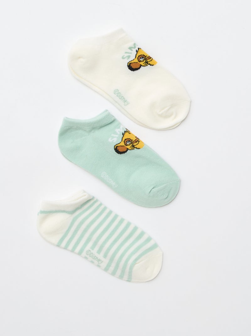 Pack de 3 pares de calcetines invisibles 'Disney' Verde - Kiabi