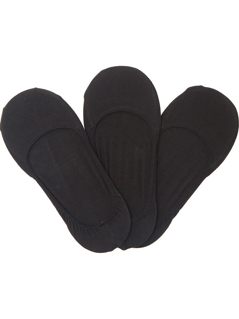 Pack de 3 pares de calcetines invisibles Negro - Kiabi