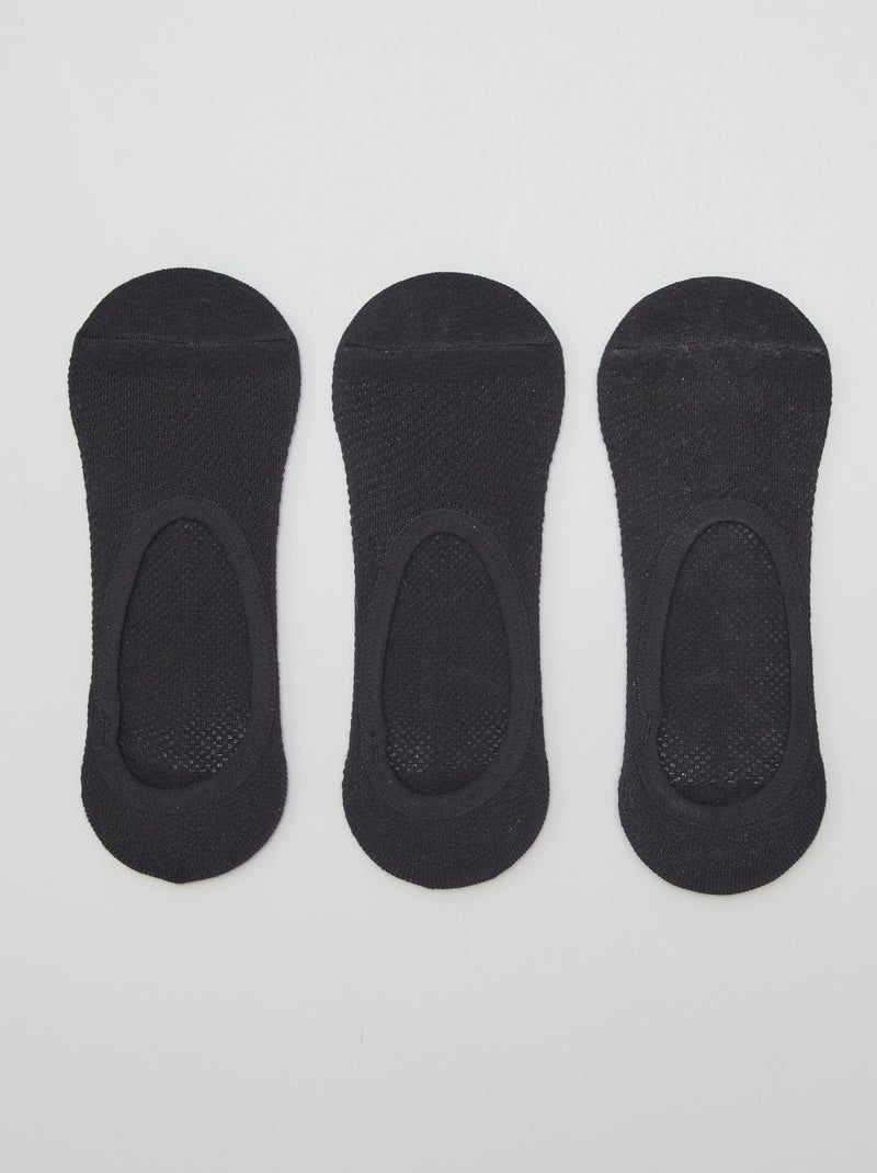 Pack de 3 pares de calcetines invisibles negro - Kiabi