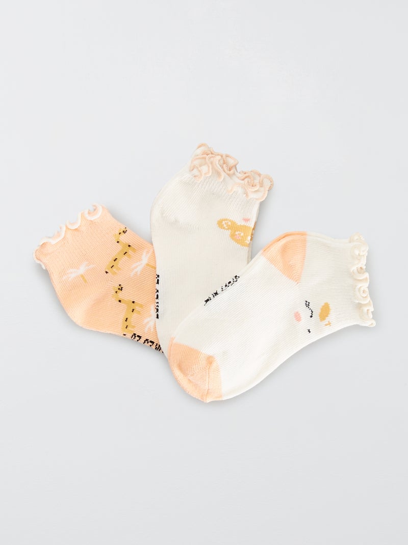 Pack de 3 pares de calcetines invisibles ROSA - Kiabi