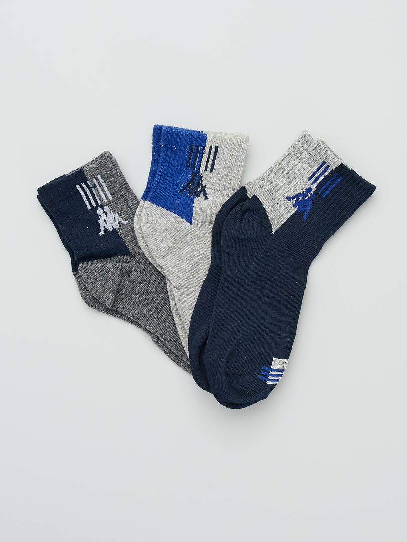 Pack de 3 pares de calcetines 'Kappa' gris/marino - Kiabi