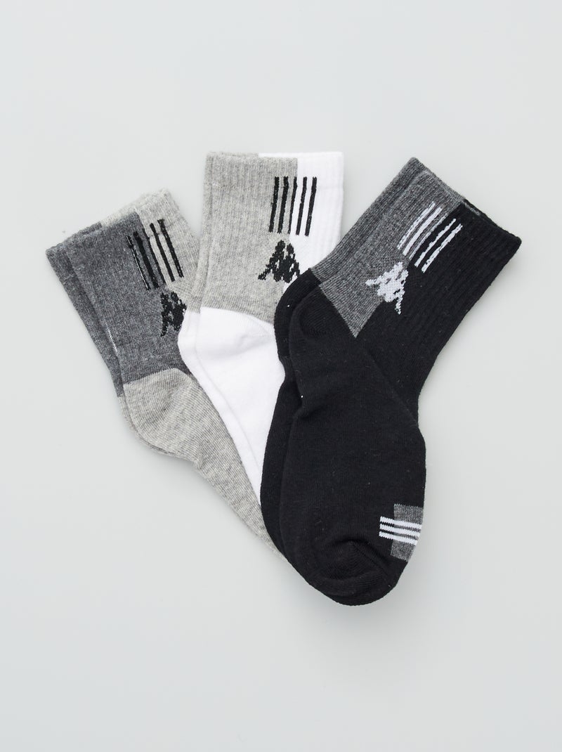 Pack de 3 pares de calcetines 'Kappa' negro/gris/blanco - Kiabi