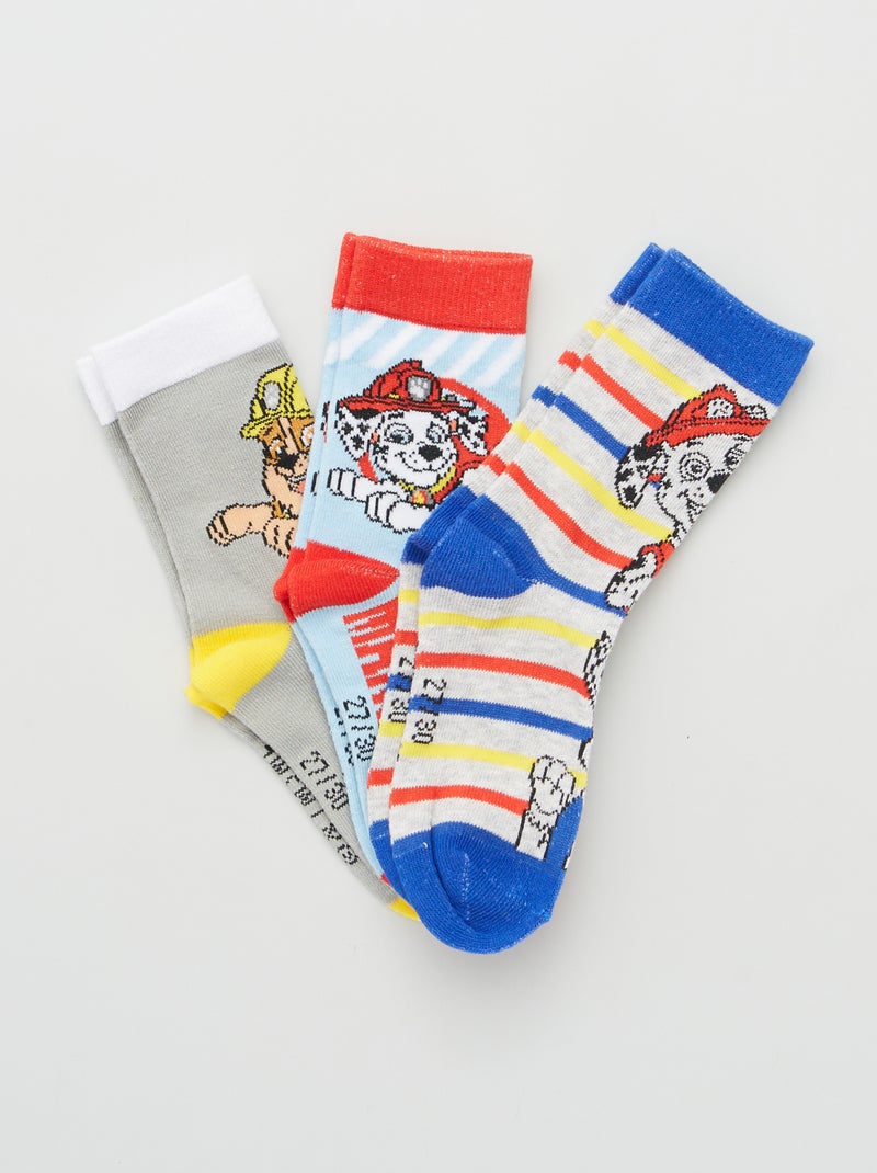 Pack de 3 pares de calcetines 'La Patrulla Canina' gris/azul - Kiabi