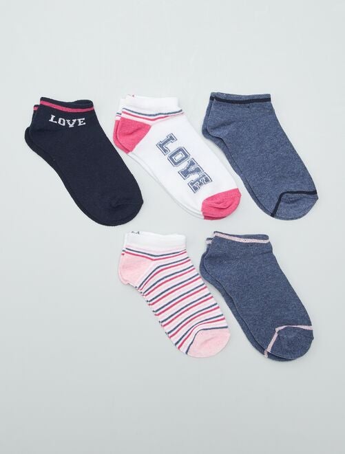Pack de 3 pares de calcetines lisos y estampados - Kiabi