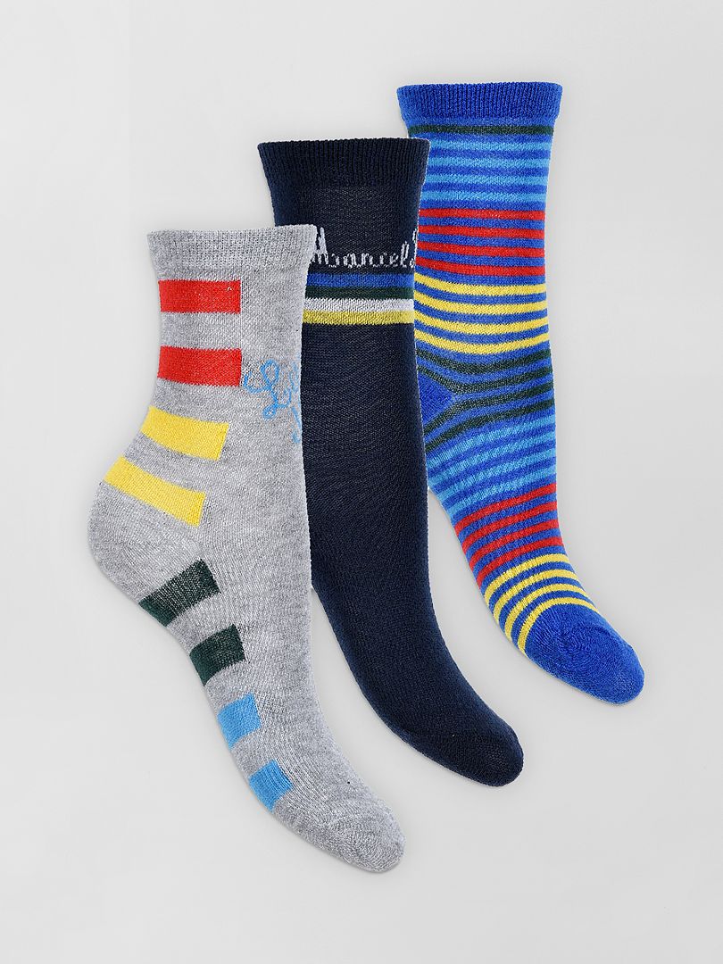Pack de 3 pares de calcetines 'Little Marcel' azul/gris - Kiabi