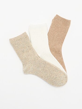 Pack de 3 pares de calcetines medios lisos