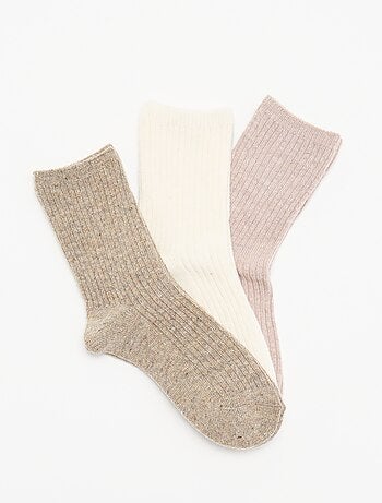 Pack de 3 pares de calcetines medios lisos