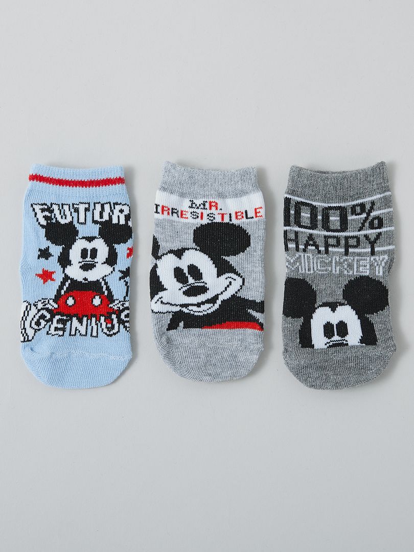 Pack de 3 pares de calcetines 'Mickey' 'Disney' GRIS - Kiabi