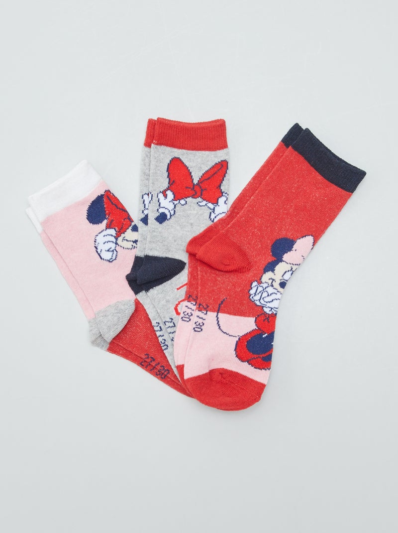 Pack de 3 pares de calcetines 'Minnie' 'Disney' ROJO - Kiabi