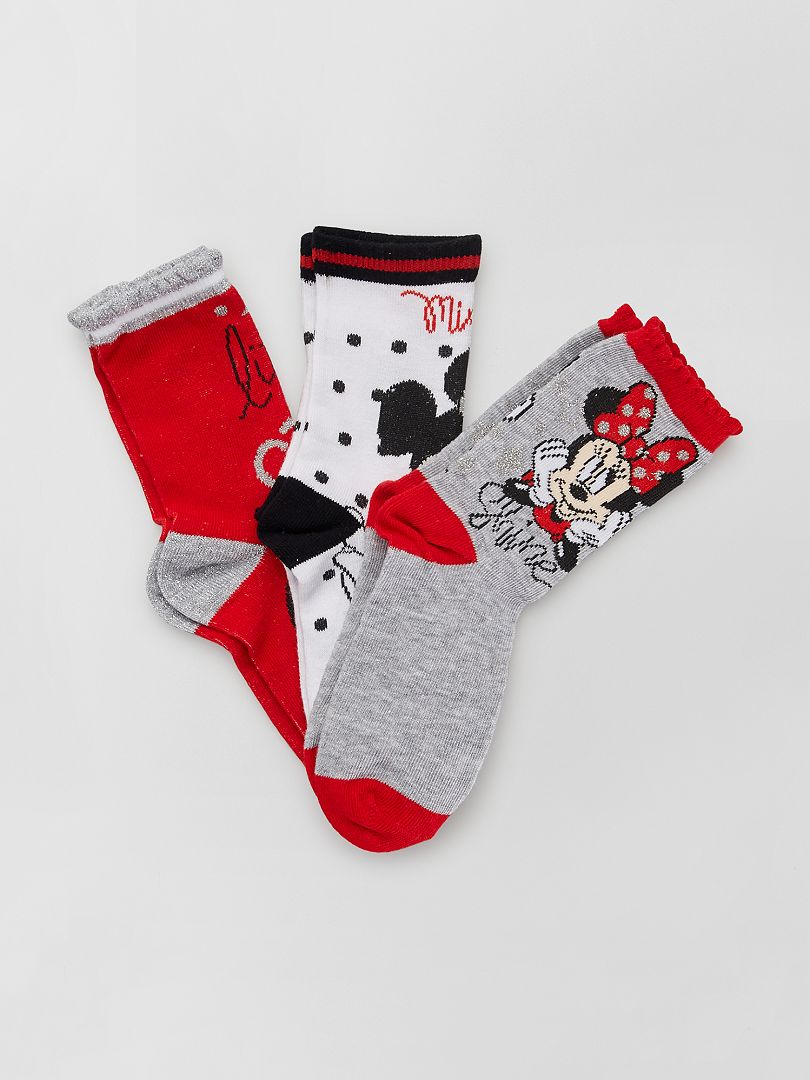 Pack de 3 pares de calcetines 'Minnie' 'Disney' ROJO - Kiabi