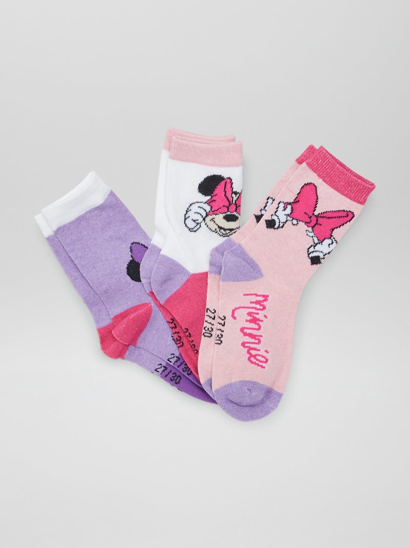 Pack de 3 pares de calcetines 'Minnie' 'Disney' ROSA - Kiabi