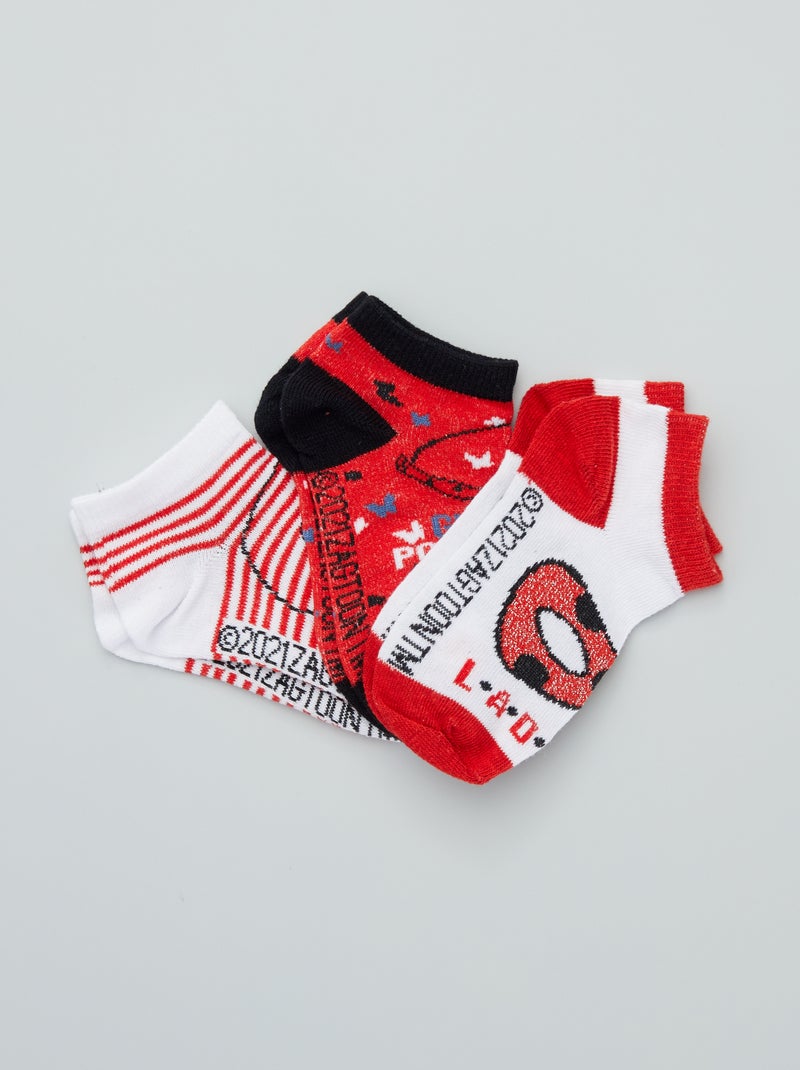 Pack de 3 pares de calcetines 'Miraculous' ROJO - Kiabi