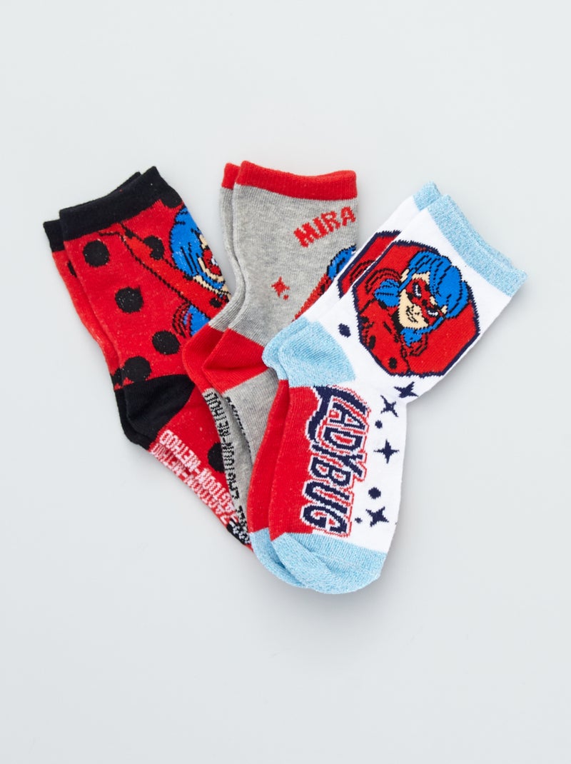 Pack de 3 pares de calcetines 'Miraculous' ROJO - Kiabi