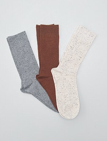 Pack de 3 pares de calcetines moteados - Kiabi