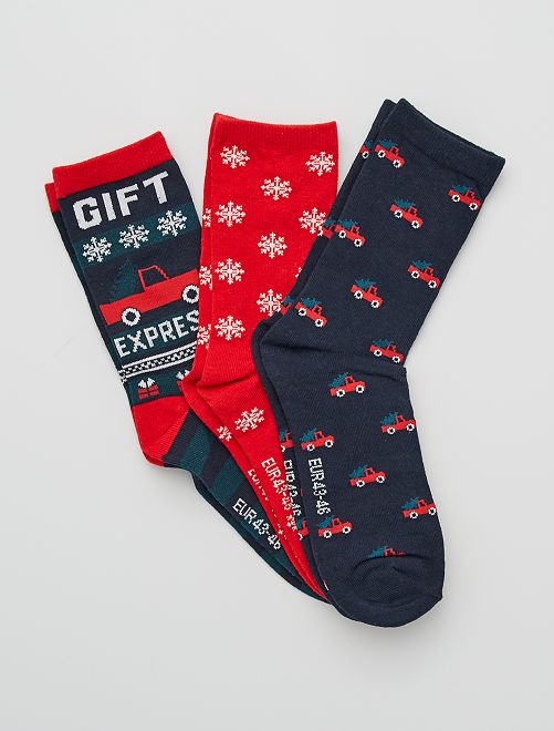 Pack de 3 pares de calcetines 'Navidad'                                                     GRIS 
