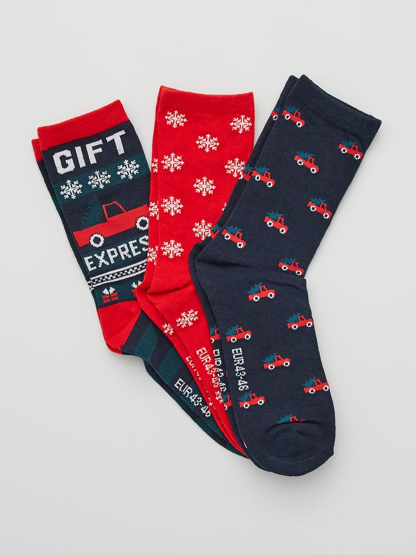 Pack de 3 pares de calcetines 'Navidad' GRIS - Kiabi