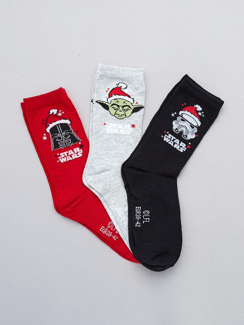 Pack de 3 pares de calcetines Navidad 'Star Wars' GRIS - Kiabi