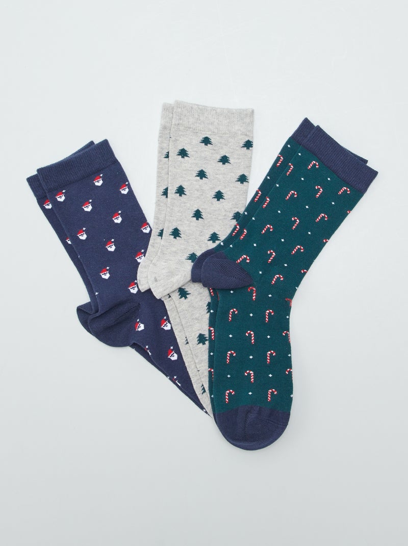 Pack de 3 pares de calcetines 'Navidad' VERDE - Kiabi
