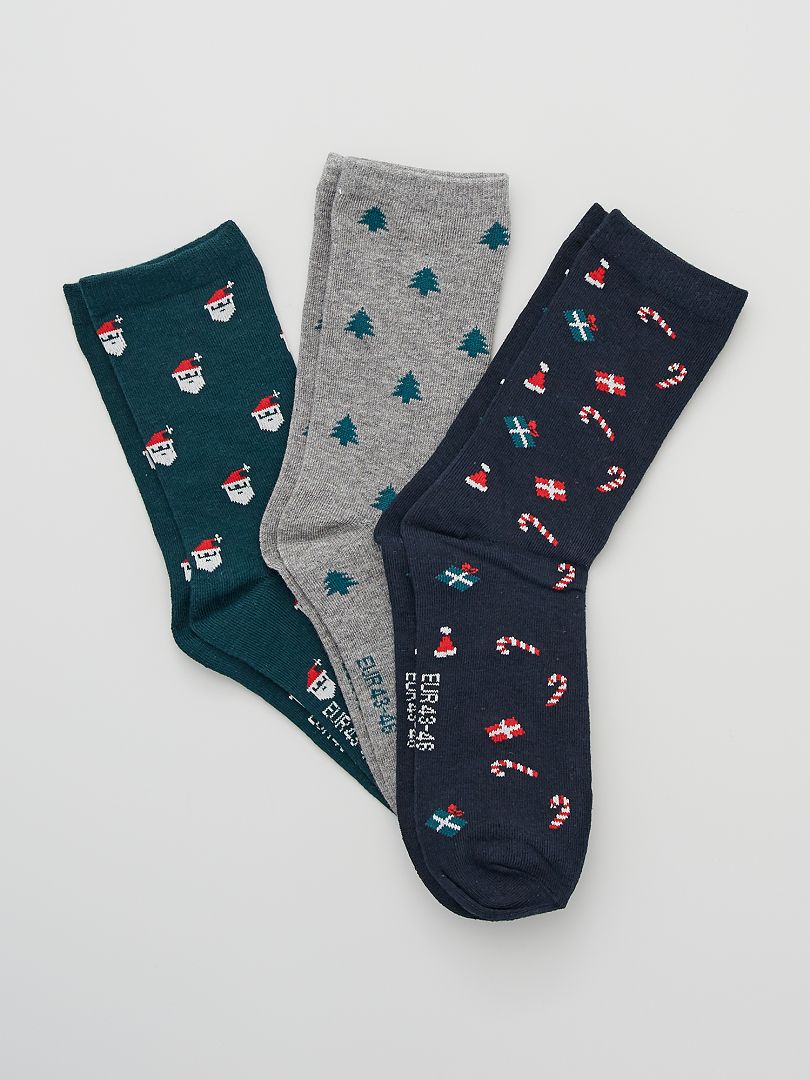 Pack de 3 pares de calcetines 'Navidad' VERDE - Kiabi