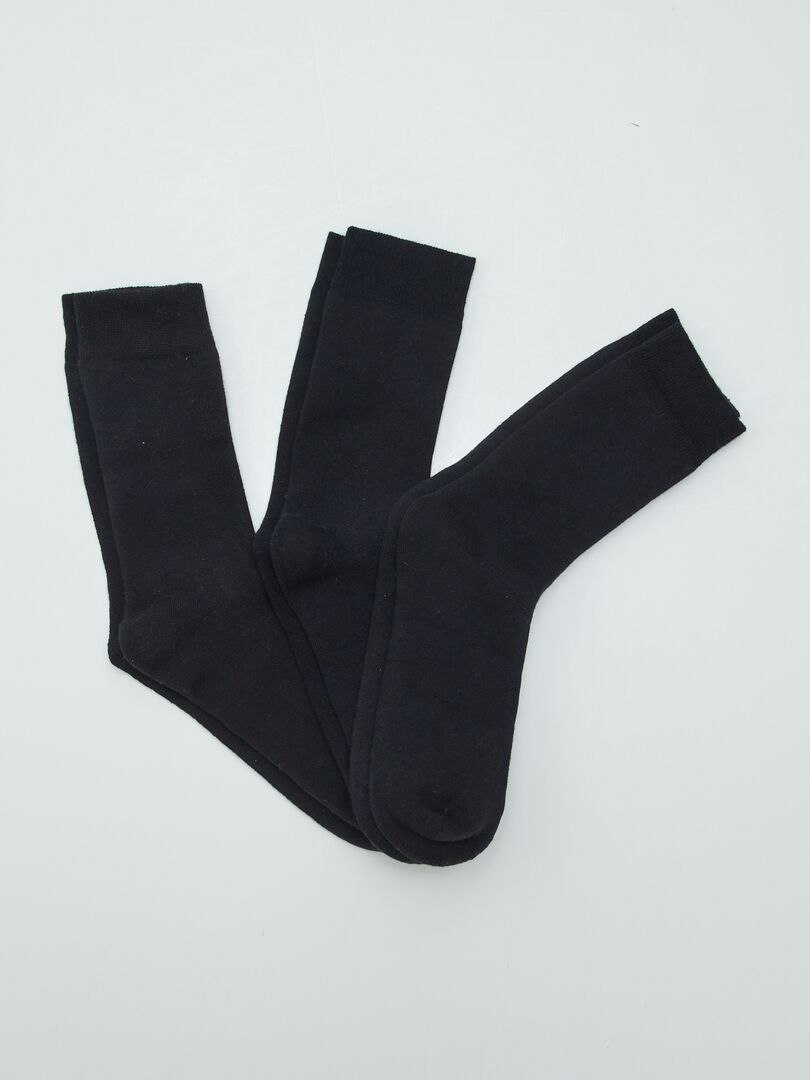 Pack de 3 pares de calcetines NEGRO - Kiabi