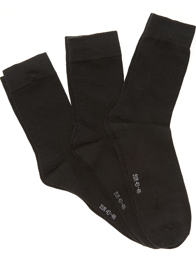 Pack de 3 pares de calcetines negro - Kiabi