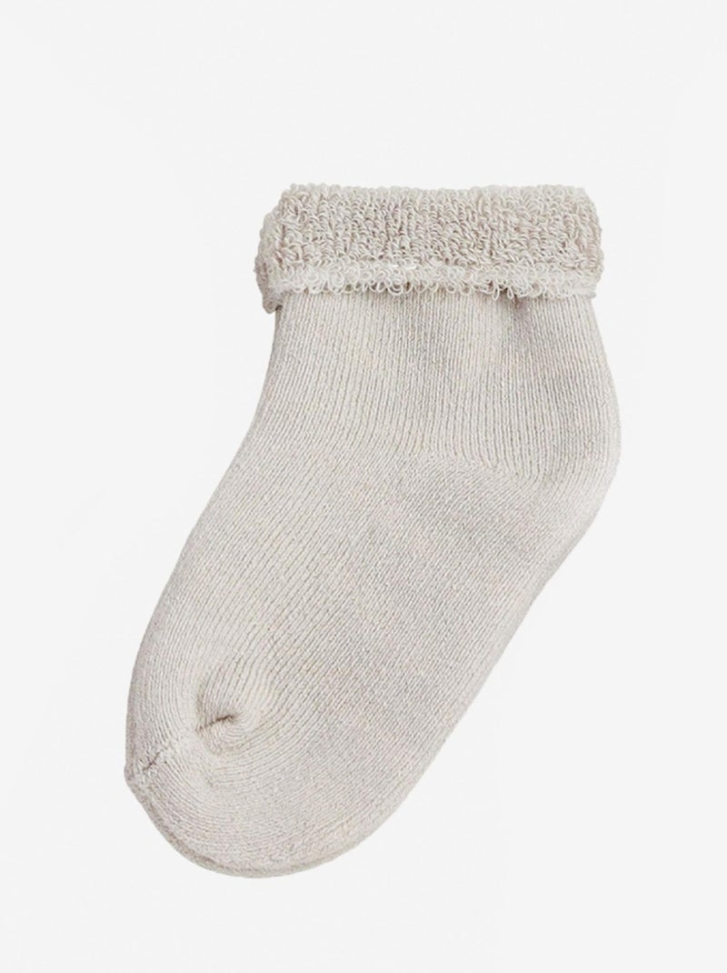 Pack de 3 pares de calcetines para bebé Beige - Kiabi