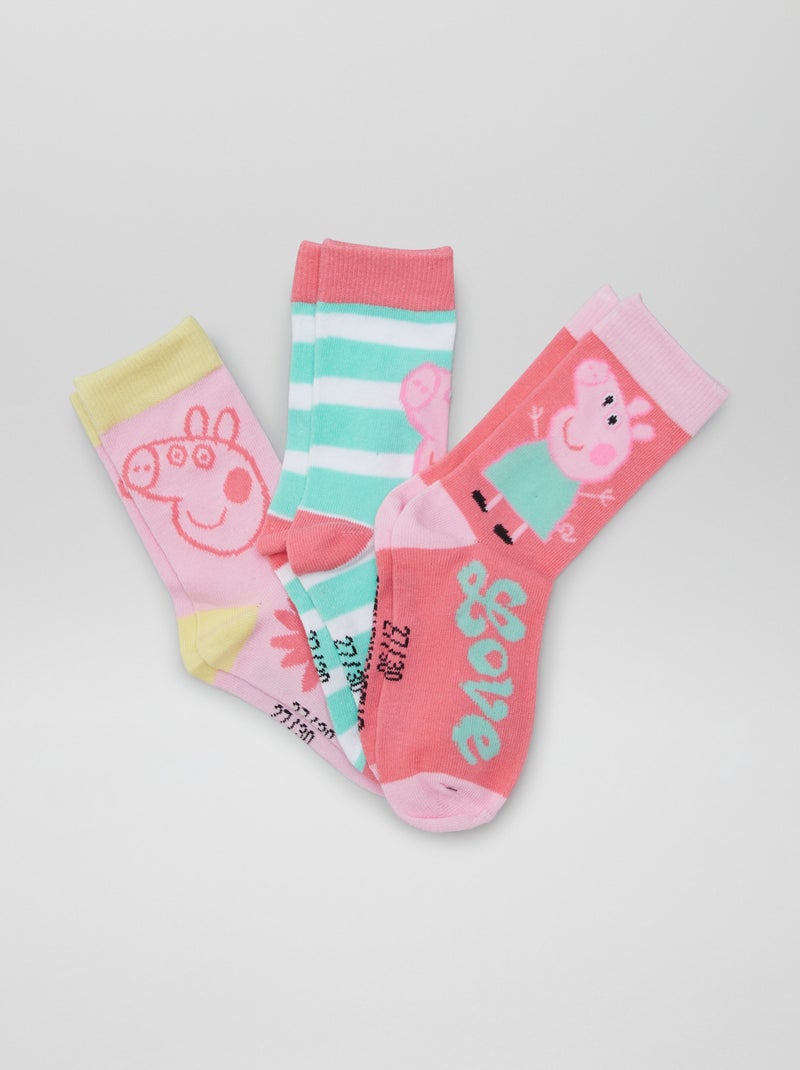 Pack de 3 pares de calcetines 'Peppa Pig' ROSA - Kiabi