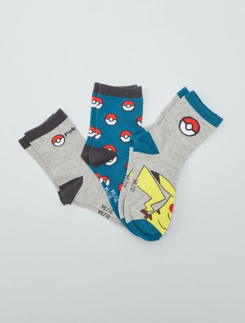Pack de 3 pares de calcetines 'Pokémon' - Kiabi