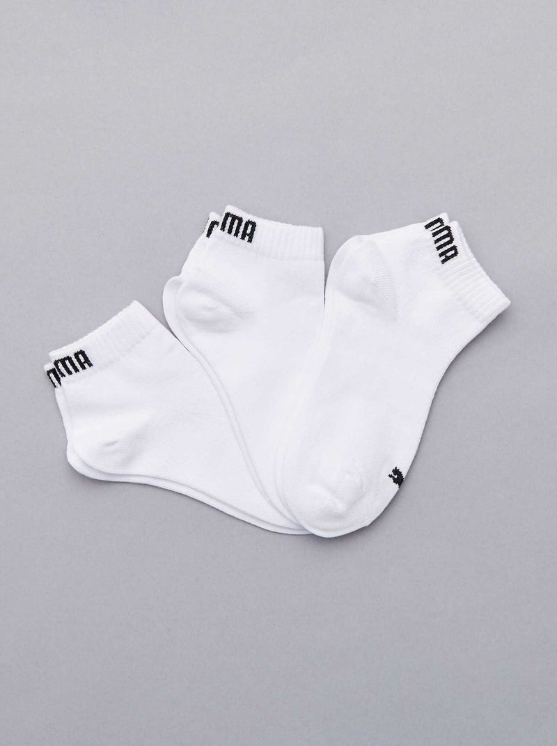 Pack de 3 pares de calcetines 'Puma' de caña corta BLANCO - Kiabi