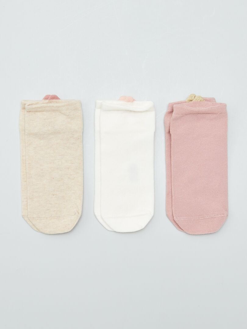 Pack de 3 pares de calcetines ROSA - Kiabi