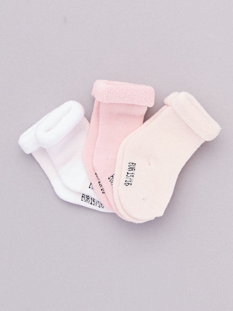 Pack de 3 pares de calcetines ROSA - Kiabi
