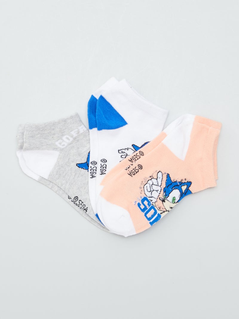 Pack de 3 pares de calcetines 'Sonic' AZUL - Kiabi