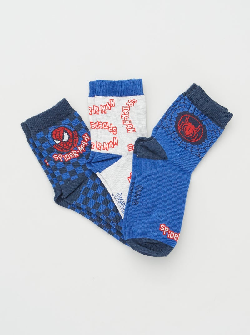 Pack de 3 pares de calcetines 'Spider-Man' AZUL - Kiabi