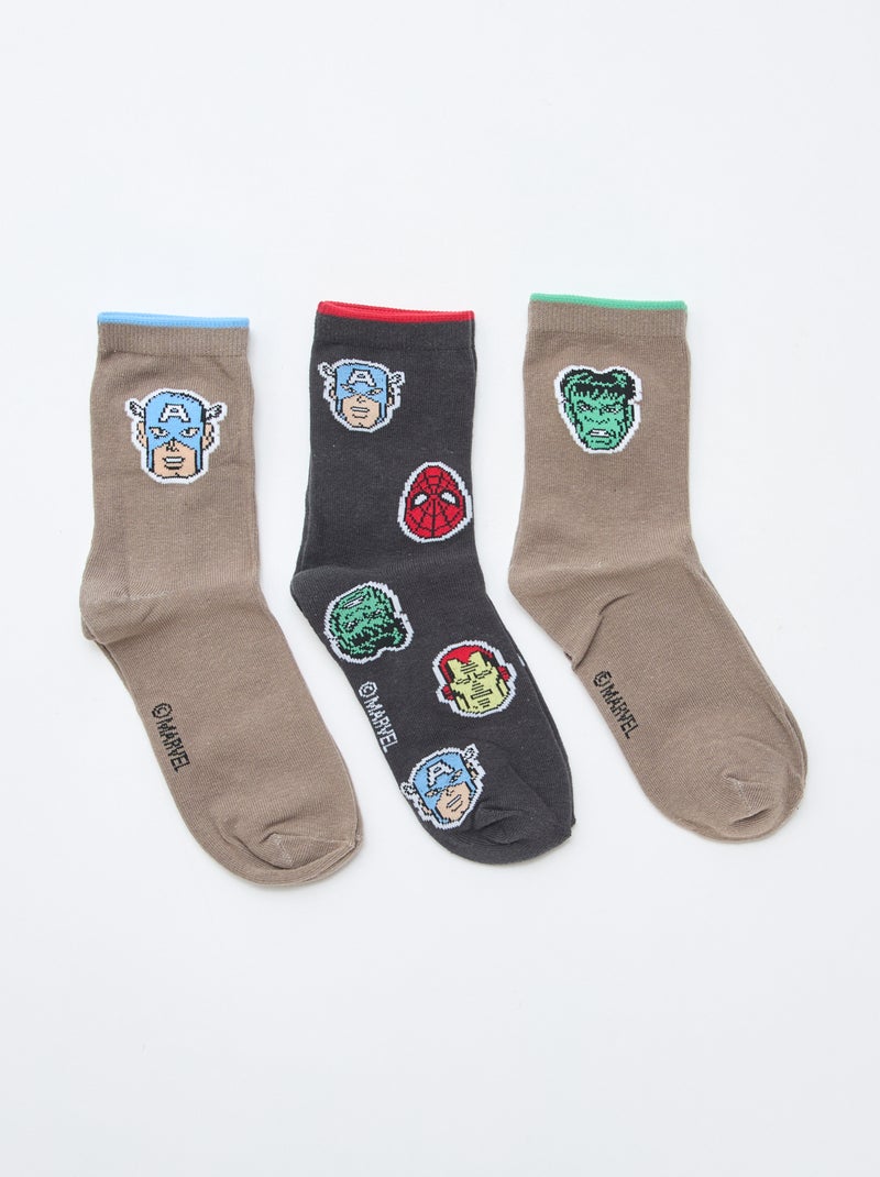 Pack de 3 pares de calcetines 'Spiderman' Marron - Kiabi