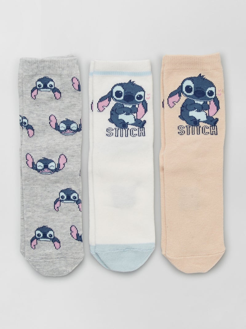 Pack de 3 pares de calcetines 'Stich' ROSA - Kiabi
