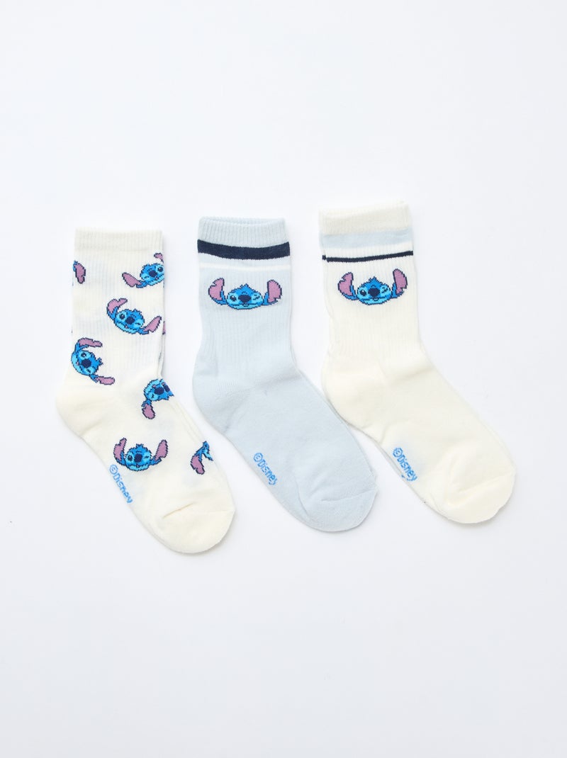 Pack de 3 pares de calcetines 'Stitch' Azul - Kiabi