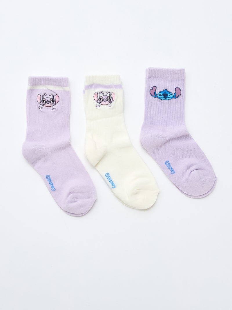 Pack de 3 pares de calcetines 'Stitch' Rosa - Kiabi