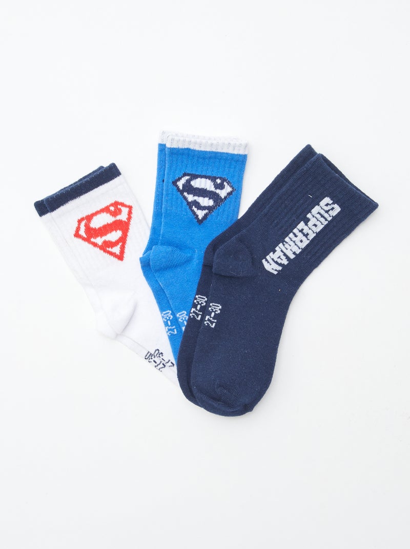 Pack de 3 pares de calcetines 'Superman' Gris - Kiabi