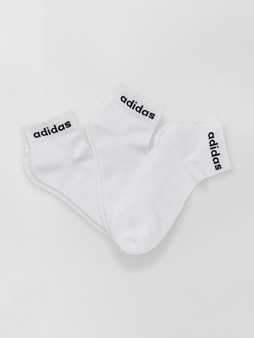 Pack de 3 pares de calcetines tobilleros 'Adidas' blanco - Kiabi