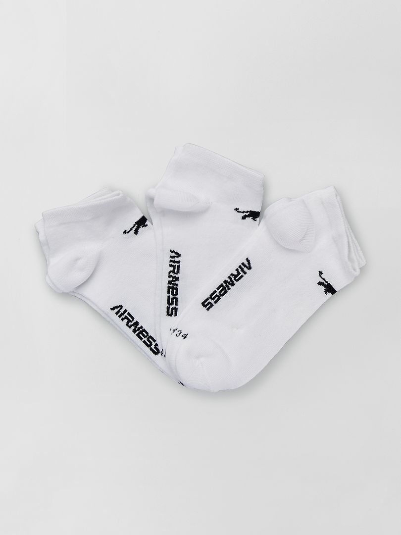 Pack de 3 pares de calcetines tobilleros 'Airness' blanco - Kiabi