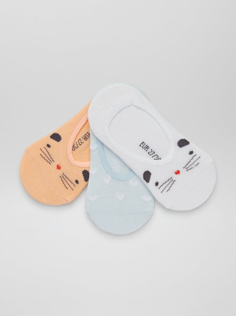 Pack de 3 pares de calcetines tobilleros BLANCO - Kiabi