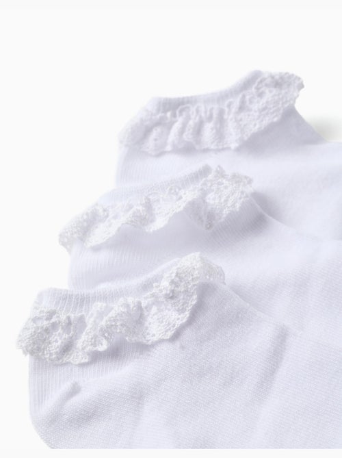 Pack de 3 pares de calcetines tobilleros con detalle de encaje - Kiabi