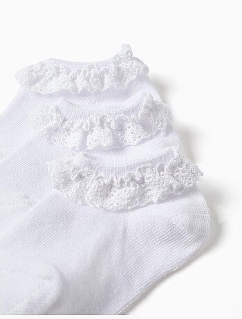 Pack de 3 pares de calcetines tobilleros con detalle de encaje