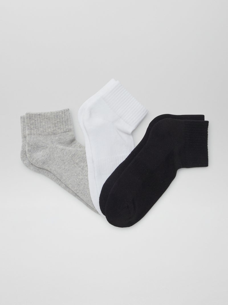 Pack de 3 pares de calcetines tobilleros GRIS - Kiabi