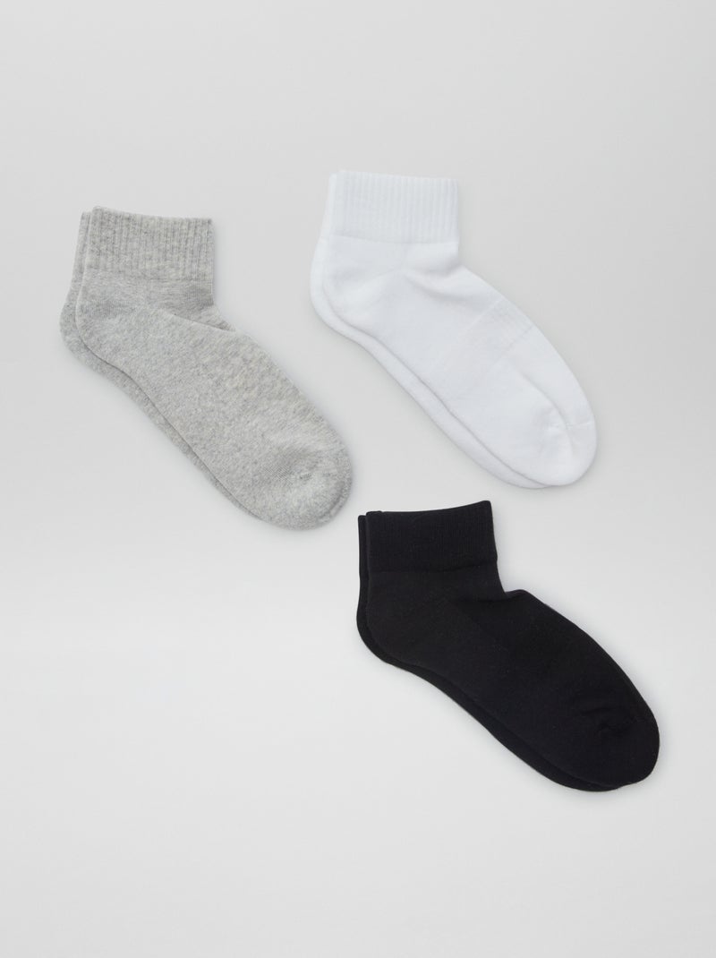 Pack de 3 pares de calcetines tobilleros GRIS - Kiabi