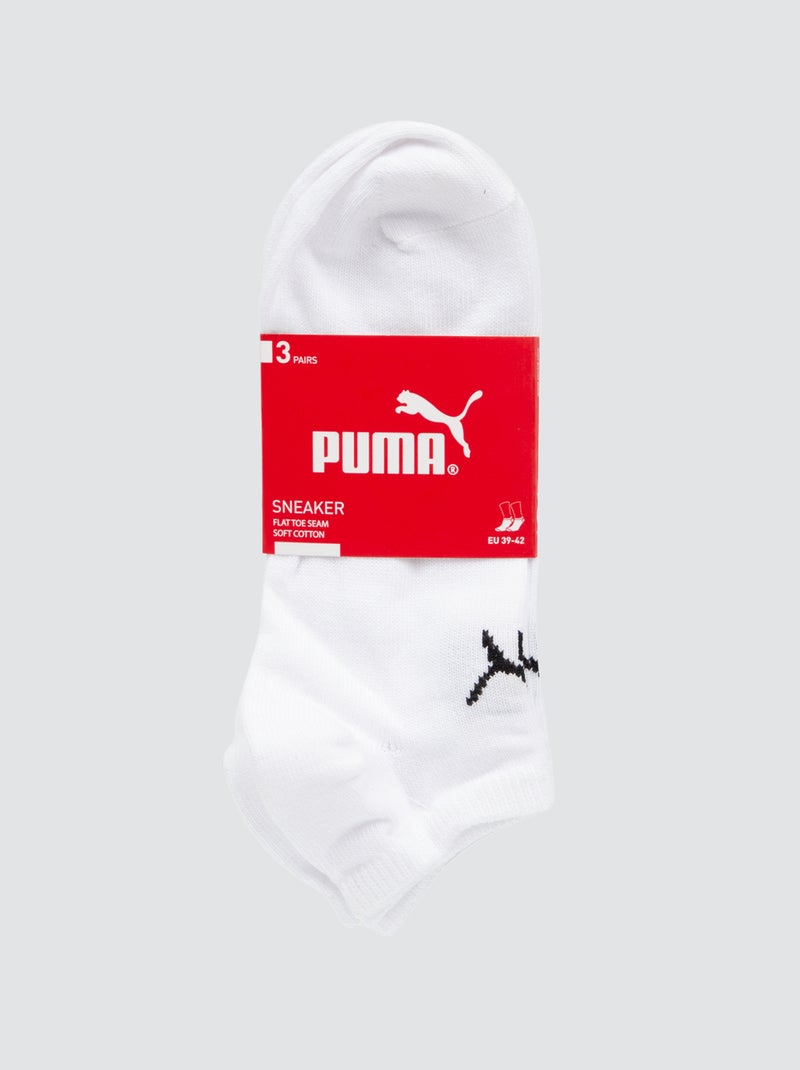 Pack de 3 pares de calcetines tobilleros 'Puma' BLANCO - Kiabi