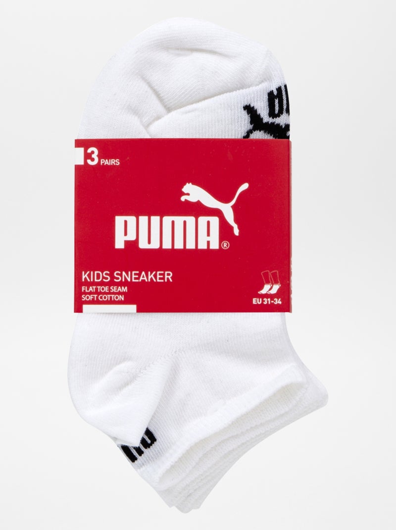 Pack de 3 pares de calcetines tobilleros 'Puma' BLANCO - Kiabi