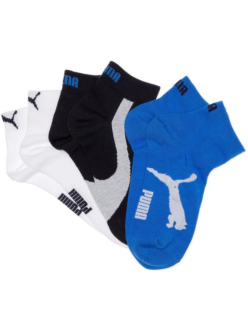 Pack de 3 pares de calcetines tobilleros 'Puma' marino/blanco/azul - Kiabi
